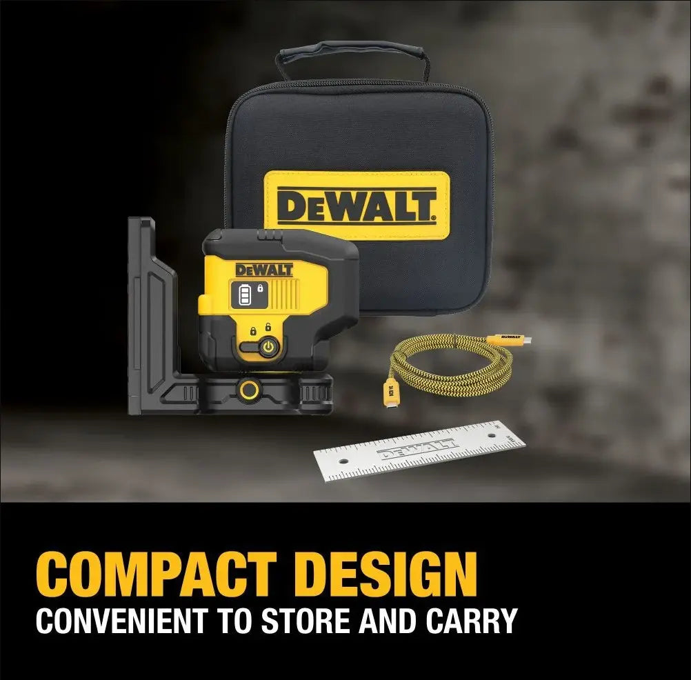 DEWALT DCLE16031GB - USB Rechargeable Green 3 Spot Laser DEWALT
