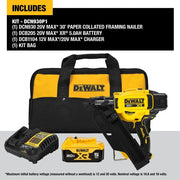 DEWALT DCN930P1  20V MAX XR Li-Ion Brushless Dual Speed Framing Nailer Kit - Wise Line Tools