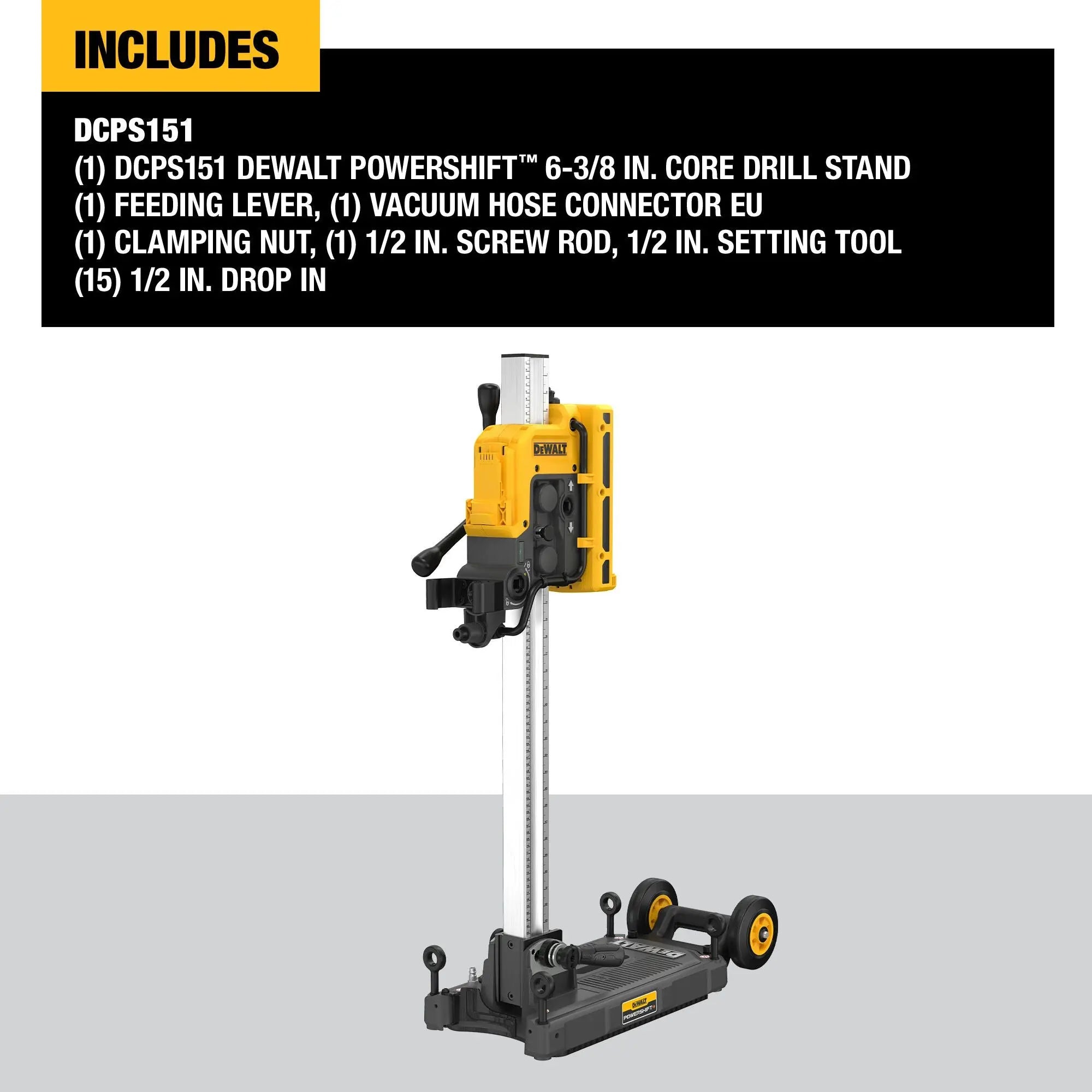 DEWALT DCPS151 - POWERSHIFT  6-3/8 in. Core Drill Stand - Wise Line Tools