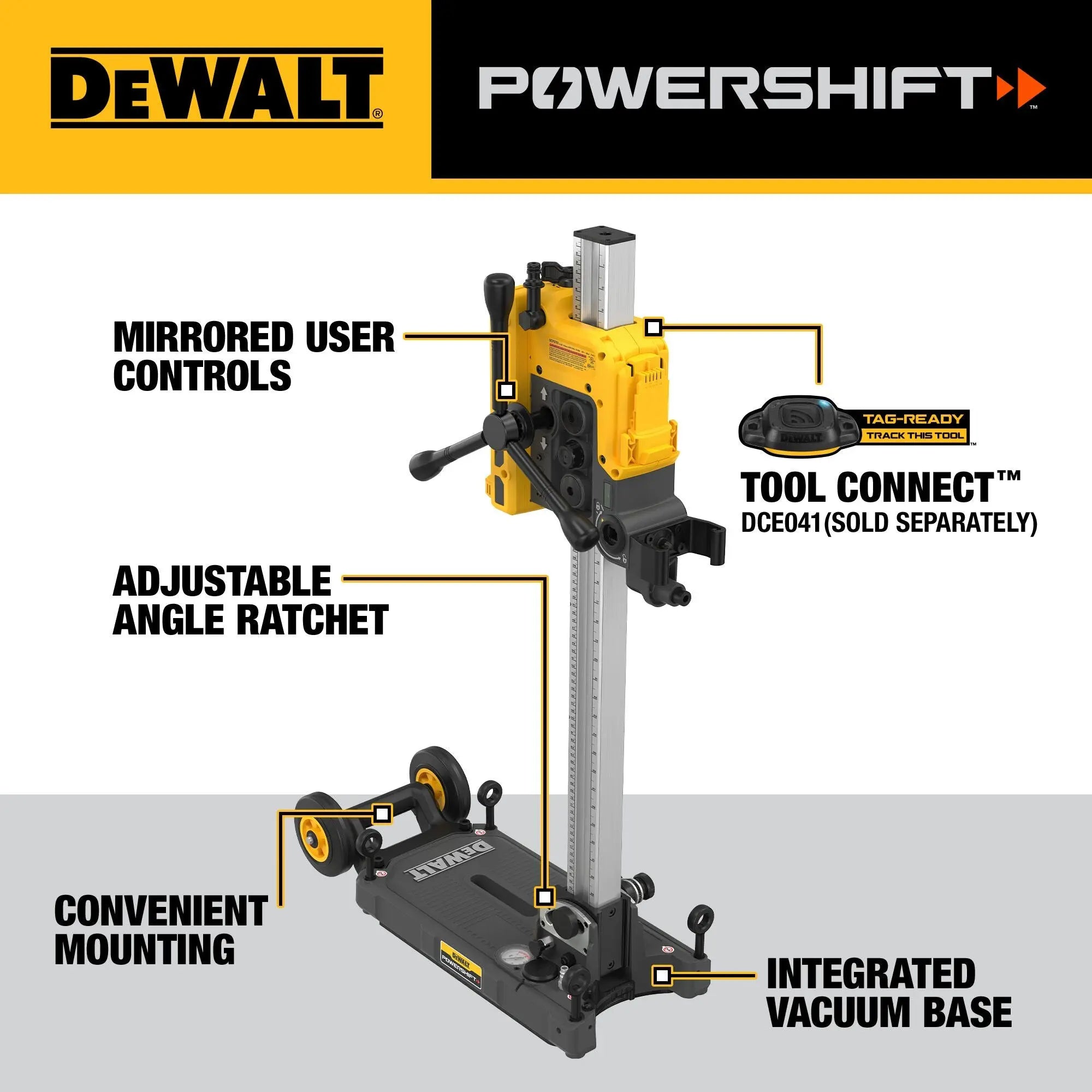 DEWALT DCPS151 - POWERSHIFT  6-3/8 in. Core Drill Stand - Wise Line Tools
