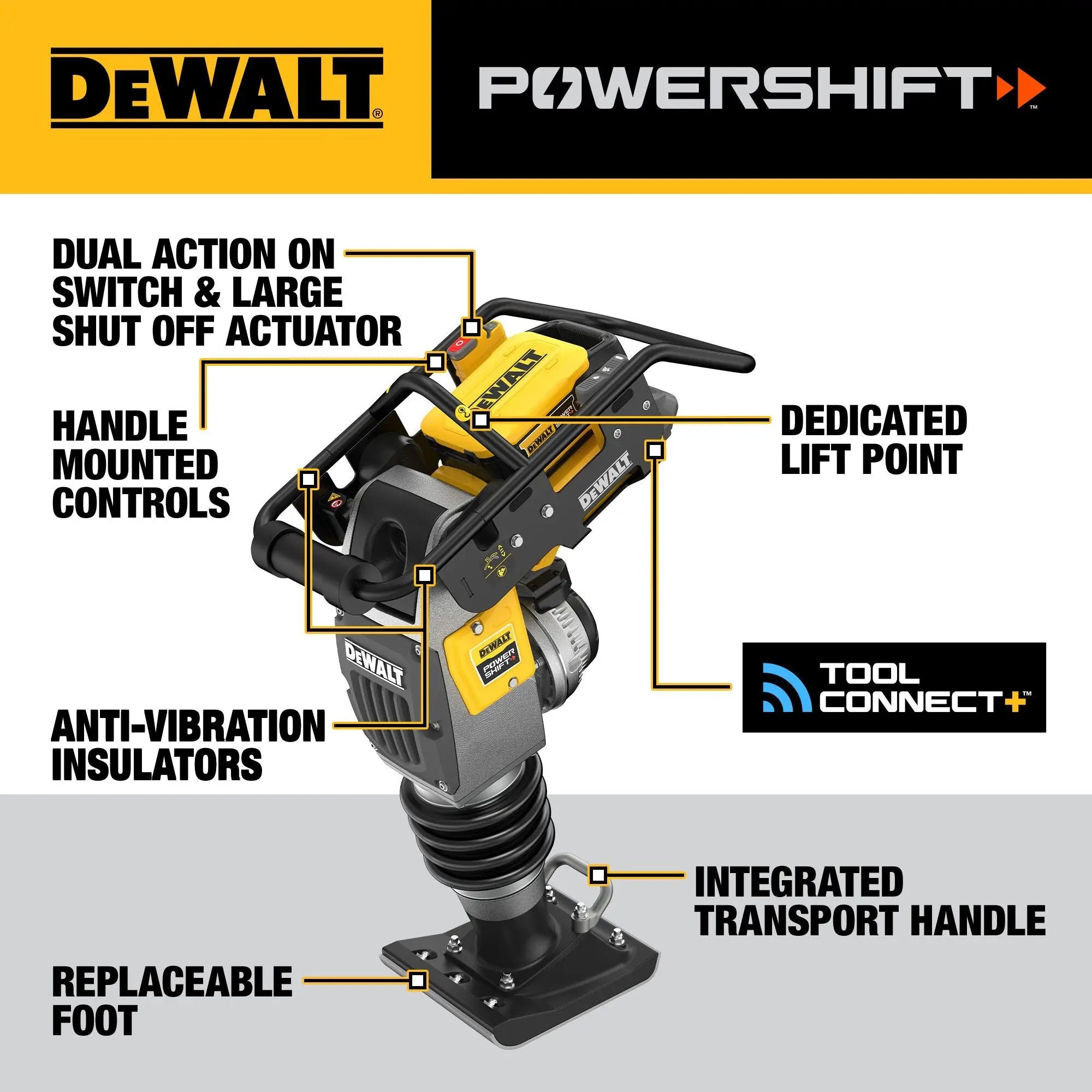 DEWALT DCPS660AG2 - POWERSHIFT 60Kg Class Rammer Kit - Wise Line Tools