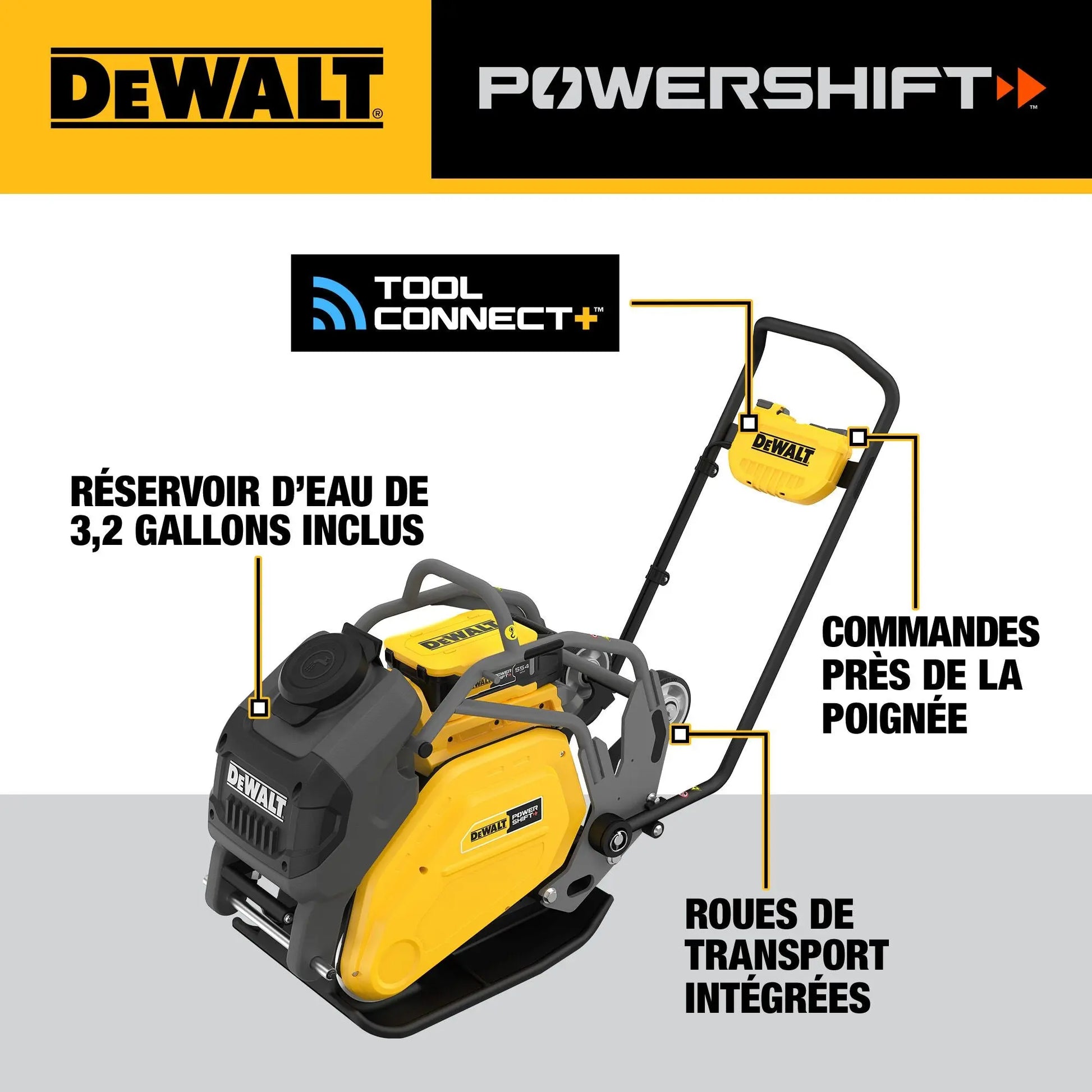 DEWALT DCPS7154AG2 - POWERSHIFT Forward Plate Compactor Kit - Wise Line Tools