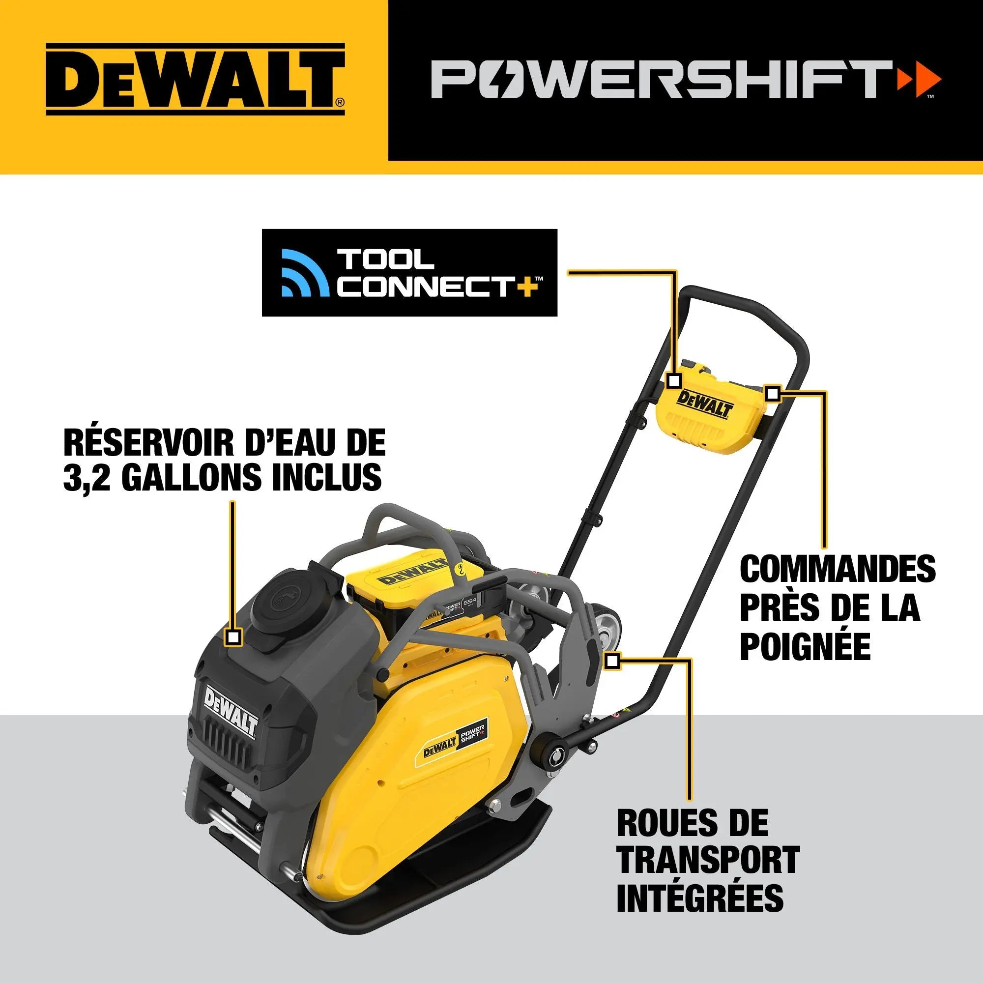 DEWALT DCPS7154AG2 - POWERSHIFT Forward Plate Compactor Kit - Wise Line Tools