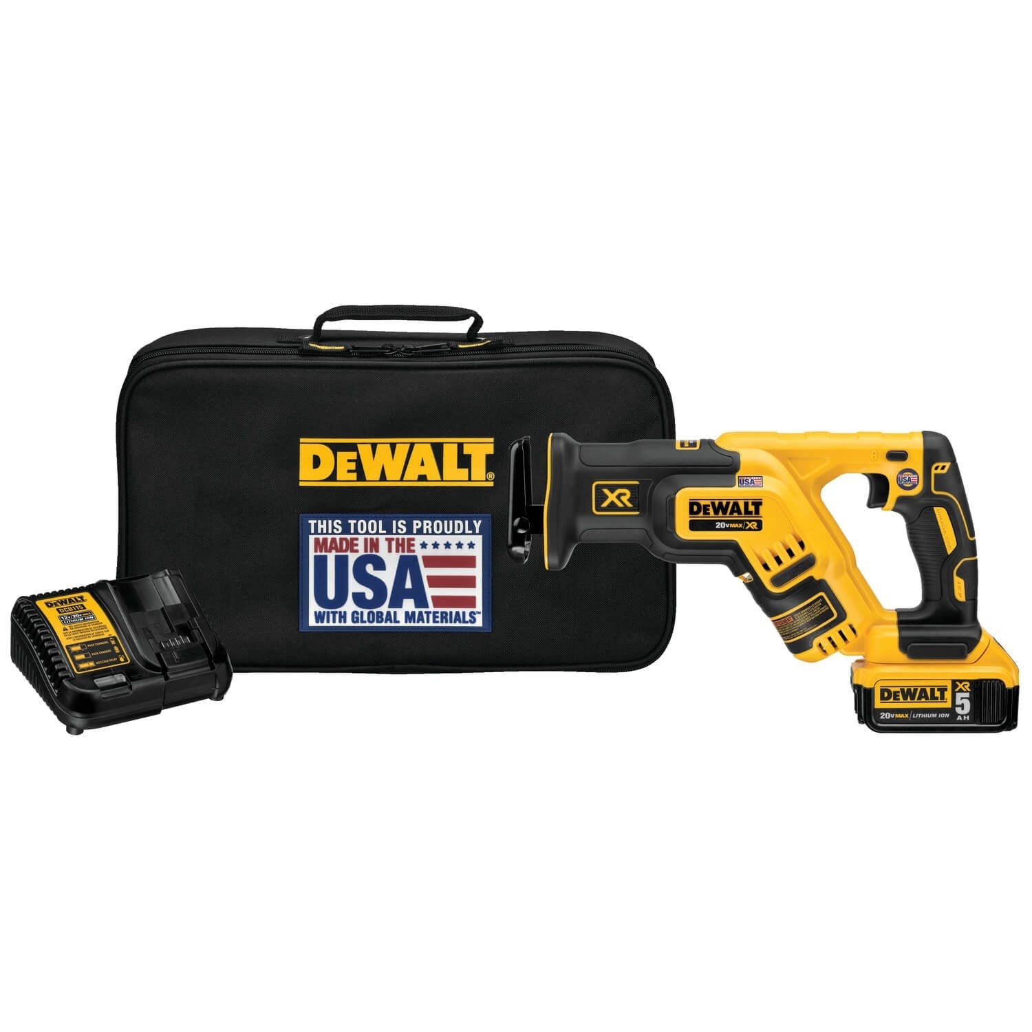 DEWALT DCS367P1-20V MAX* XR Compact Reciprocating Saw, 5.0-Amp Hour, Cordless - Wise Line Tools