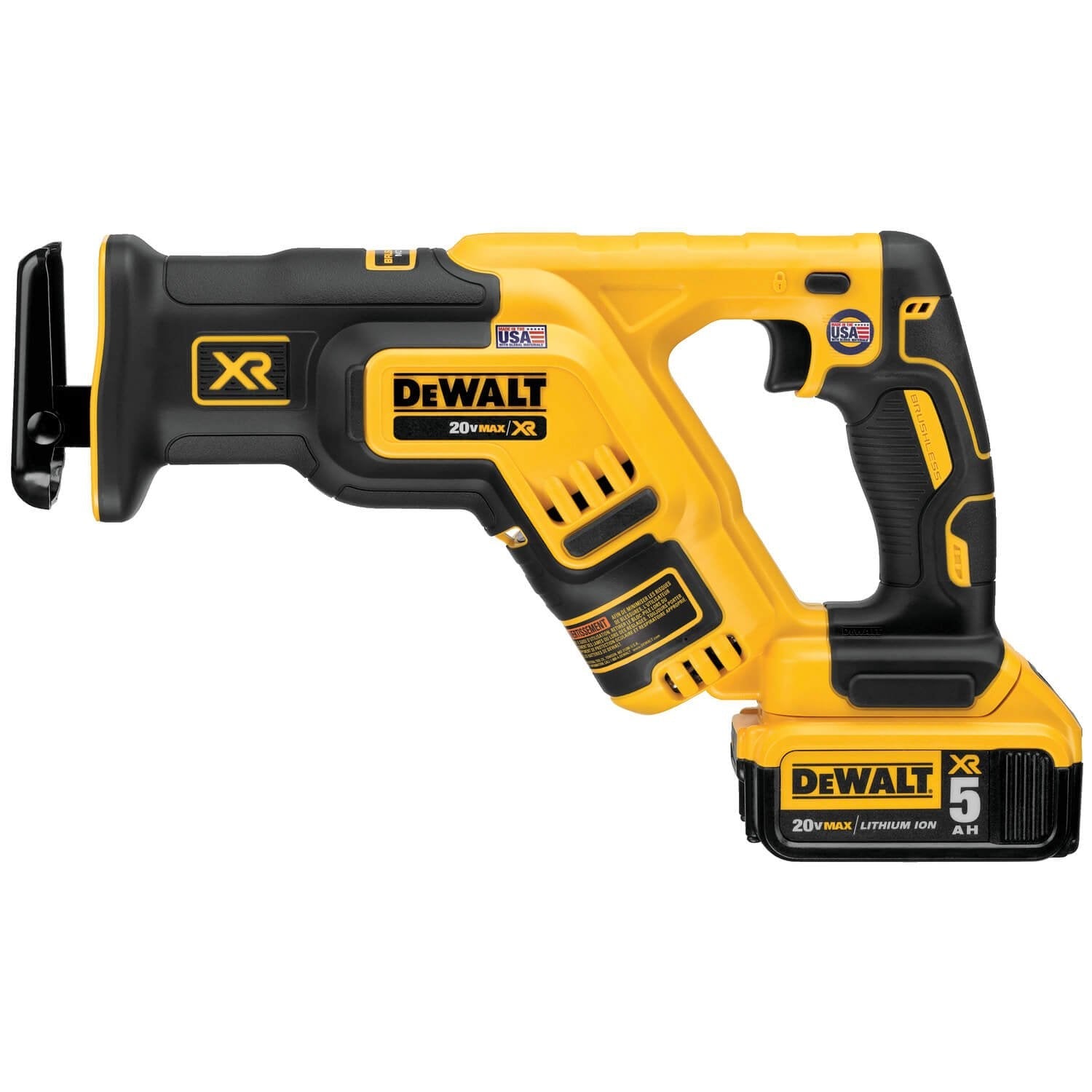 DEWALT DCS367P1-20V MAX* XR Compact Reciprocating Saw, 5.0-Amp Hour, Cordless - Wise Line Tools