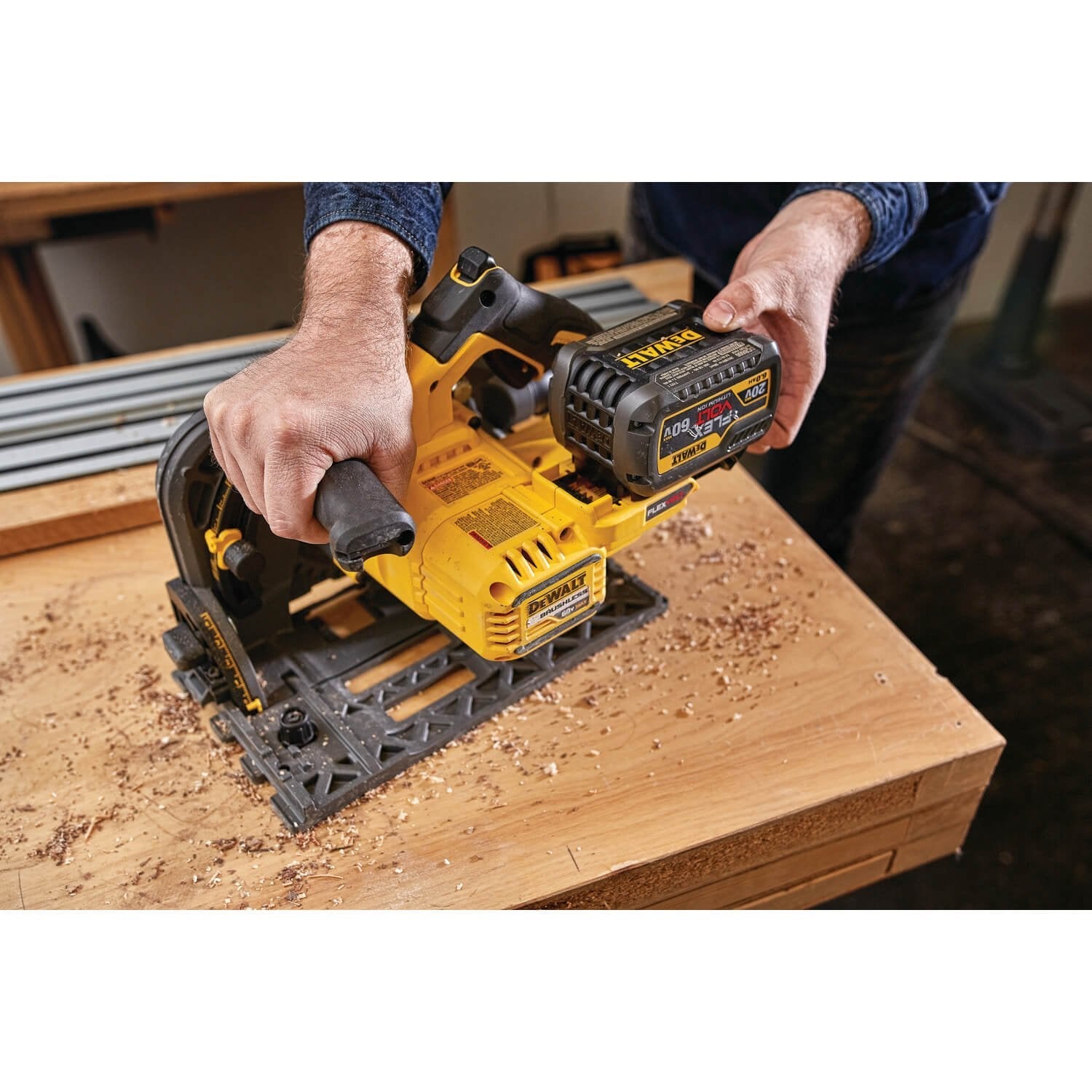 DEWALT DCS520T1-Flexvolt 60V Max Circular Saw, 6-1/2-Inch, Cordless Tracksaw Kit - Wise Line Tools