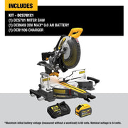 DEWALT DCS781X1-12" 60V Sliding Miter Saw (9.0Ah) - Wise Line Tools