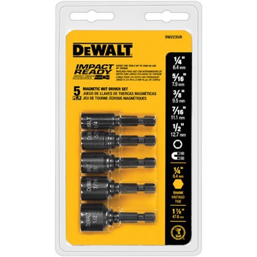 DEWALT DW2235IR-Nut Driver Set, Impact Ready, Magnetic, 5-Piece - Wise Line Tools