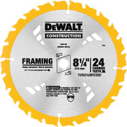 DEWALT DW3182-8-1/4" 24T Carbide Framing Circular Saw Blade DEWALT