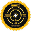 DEWALT DW3216PT-12-Zoll-Gehrungssägeblatt, Präzisionsschnitt, ATB, Querschnitt, 1-Zoll-Aufnahme, Tough Coat-Finish, 60 Zähne