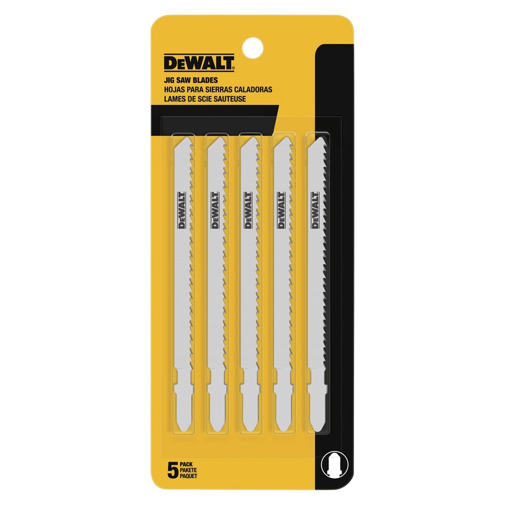 DEWALT DW3750-5-4-Inch 6 Tpi Fast Wood Cut Cobalt Alloy Steel Steel T-Shank Jig Saw Blade (5-Pack) - Wise Line Tools
