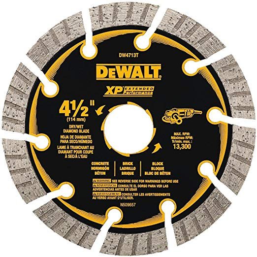 DEWALT DW4713T-4-1/2" Xp Turbo Seg Diamond Blade - Wise Line Tools
