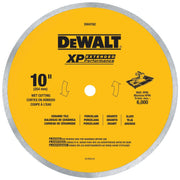DEWALT DW4762-Diamond Blade For Porcelain Or Tile, Wet Cutting, Continuous Rim, 5/8-Inch Arbor, 10-Inch - Wise Line Tools