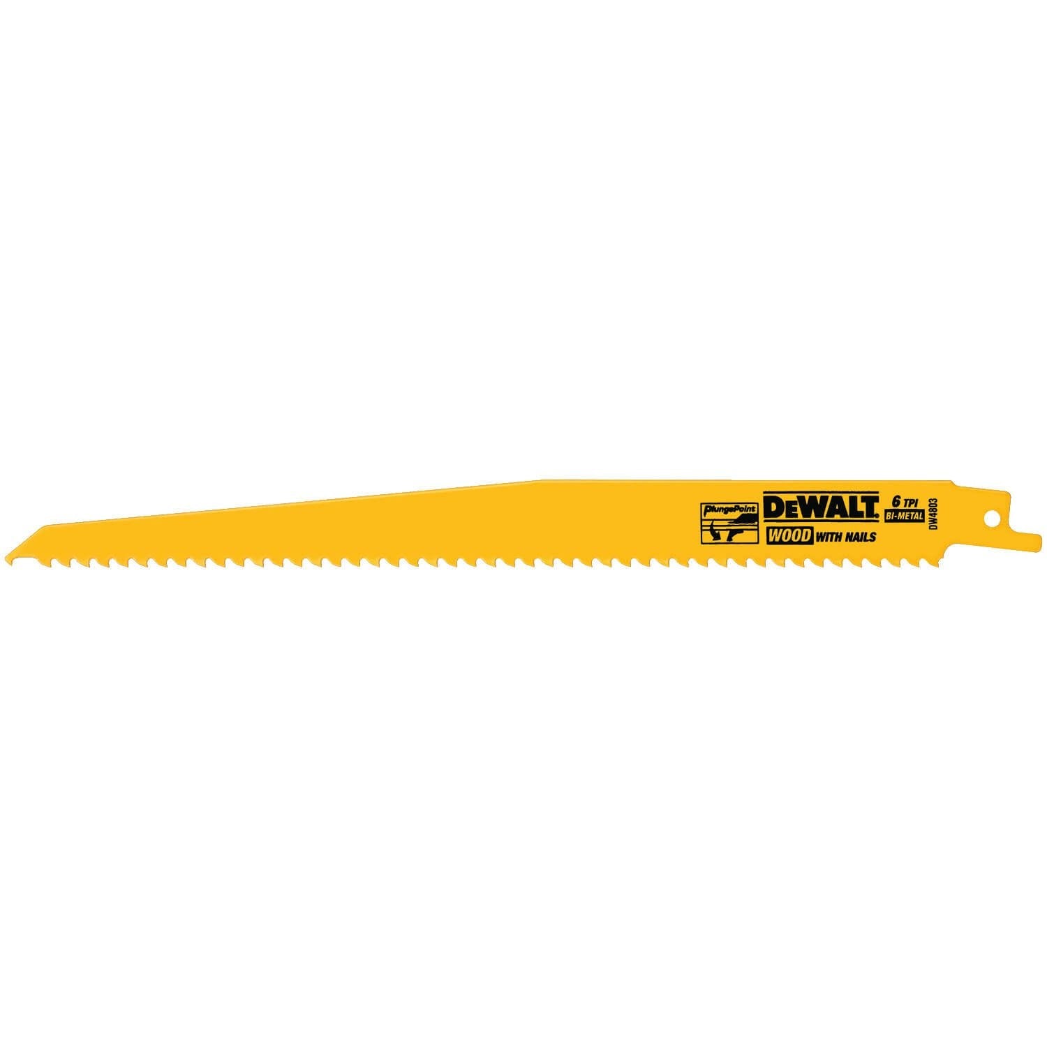 DEWALT DW4803-Reciprocating Saw Blades, Tapered Back, Bi-Metal, 9-Inch 6-Tpi, 5-Pack DEWALT