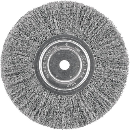 DEWALT DW4907-Wire Wheel, 8-Inch, Crimped, 5/8-Inch Arbor, Wide Face, .014-Inch