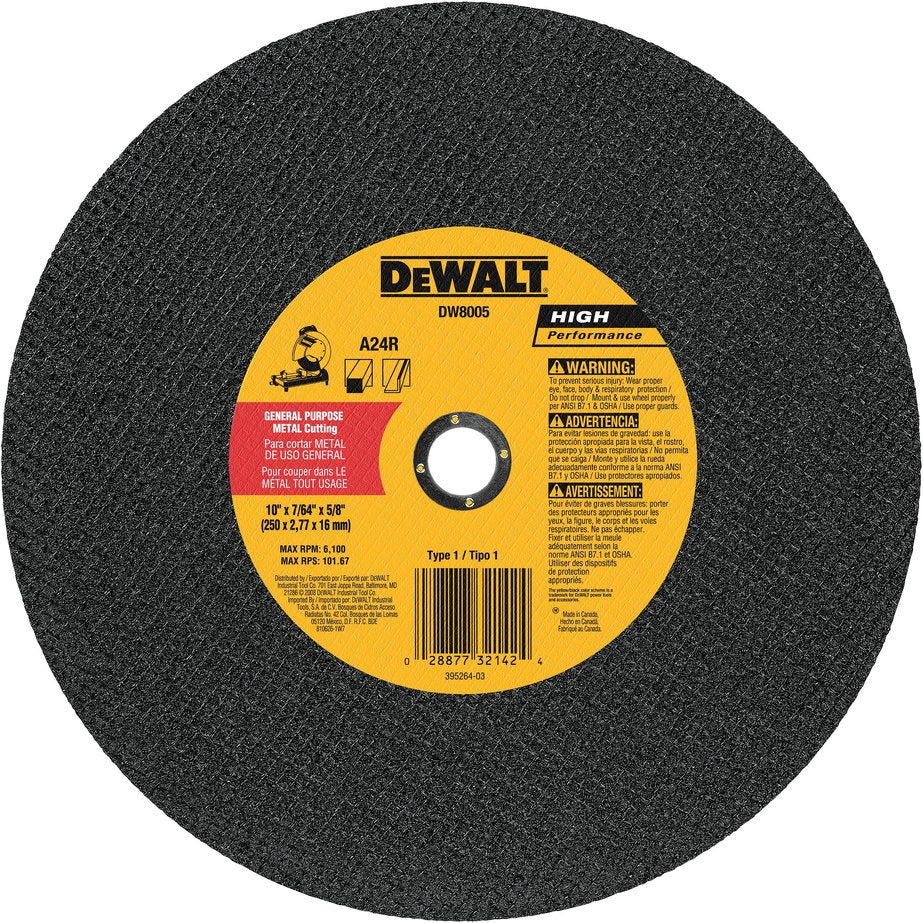 DEWALT DW8001-General Purpose Chop Saw Wheel, 14-Inch X 7/64-Inch X 1-Inch - Wise Line Tools