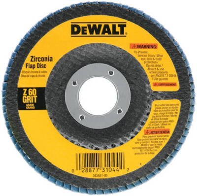 DEWALT DW8308-Flap Disc, Zirconia, 4-1/2-Inches X 7/8-Inches, 60-Grit - Wise Line Tools