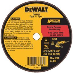 DEWALT DW8705-3 X 1/16 X 3/8 A36T - Wise Line Tools