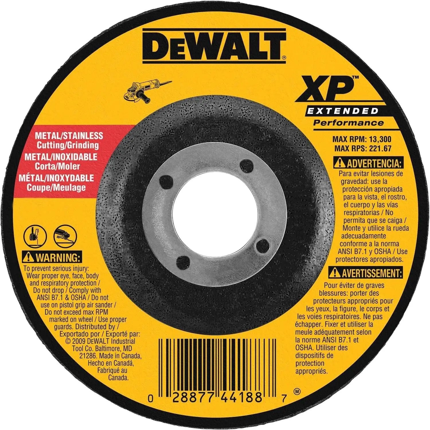 DEWALT DW8812 5" X 1/8" X 7/8" XP CUTTING WHEEL DEWALT