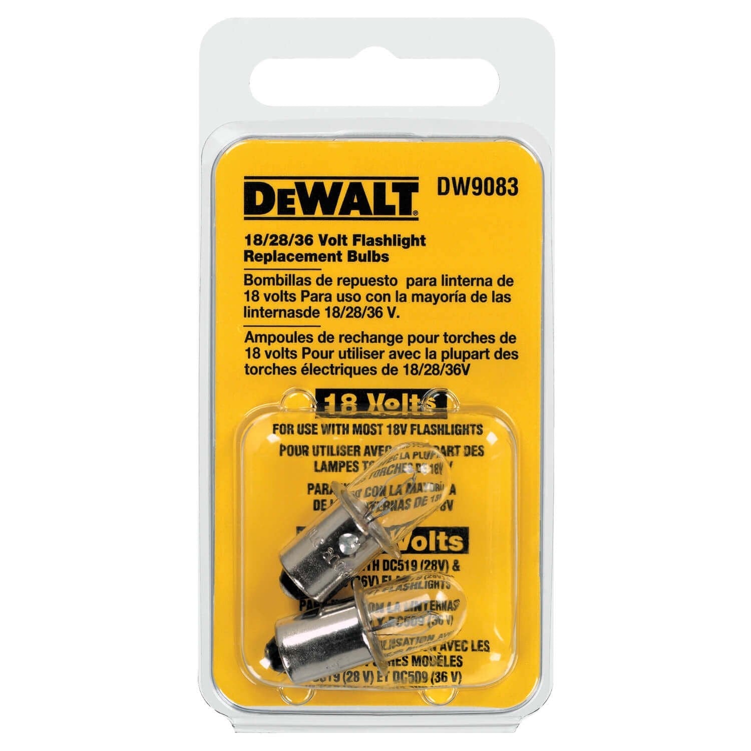 DEWALT DW9083-Replacement Bulb For 18V Flashlight, 2 Bulbs DEWALT