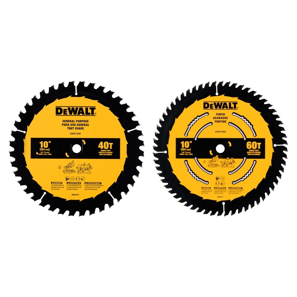 DEWALT DWA110CMB-10 In Carbide Table Saw Blade 40 Tooth with 5/8 in Arbor (1 Pack) - Wise Line Tools