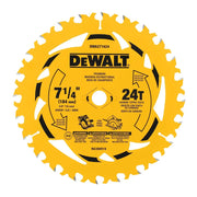 DEWALT DWA271424 - DEWALT 7-1/4 In Circular Saw Blade 24 Tooth with 5/8 in Arbor (1 Pack) - Wise Line Tools