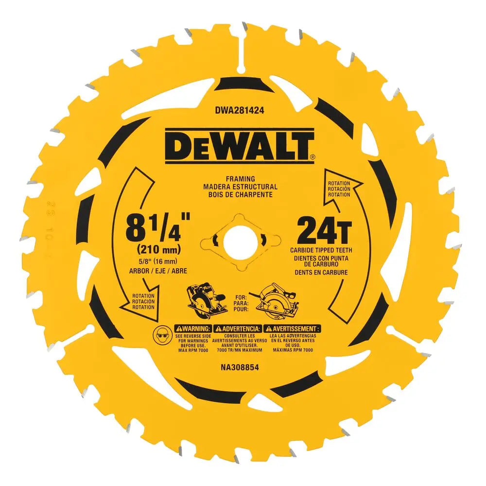 DEWALT DWA281424-8-1/4In 24T Single Blade - Wise Line Tools