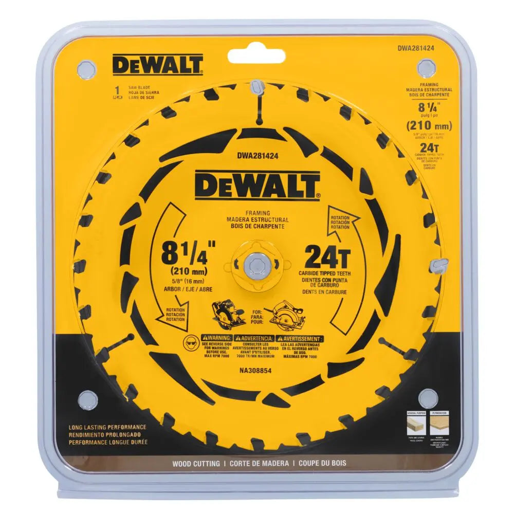 DEWALT DWA281424-8-1/4In 24T Single Blade - Wise Line Tools
