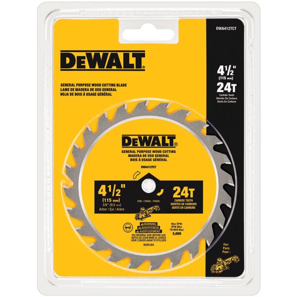 DEWALT DWA412TCT-4-1/2In 24T Tct Saw Blade - Wise Line Tools