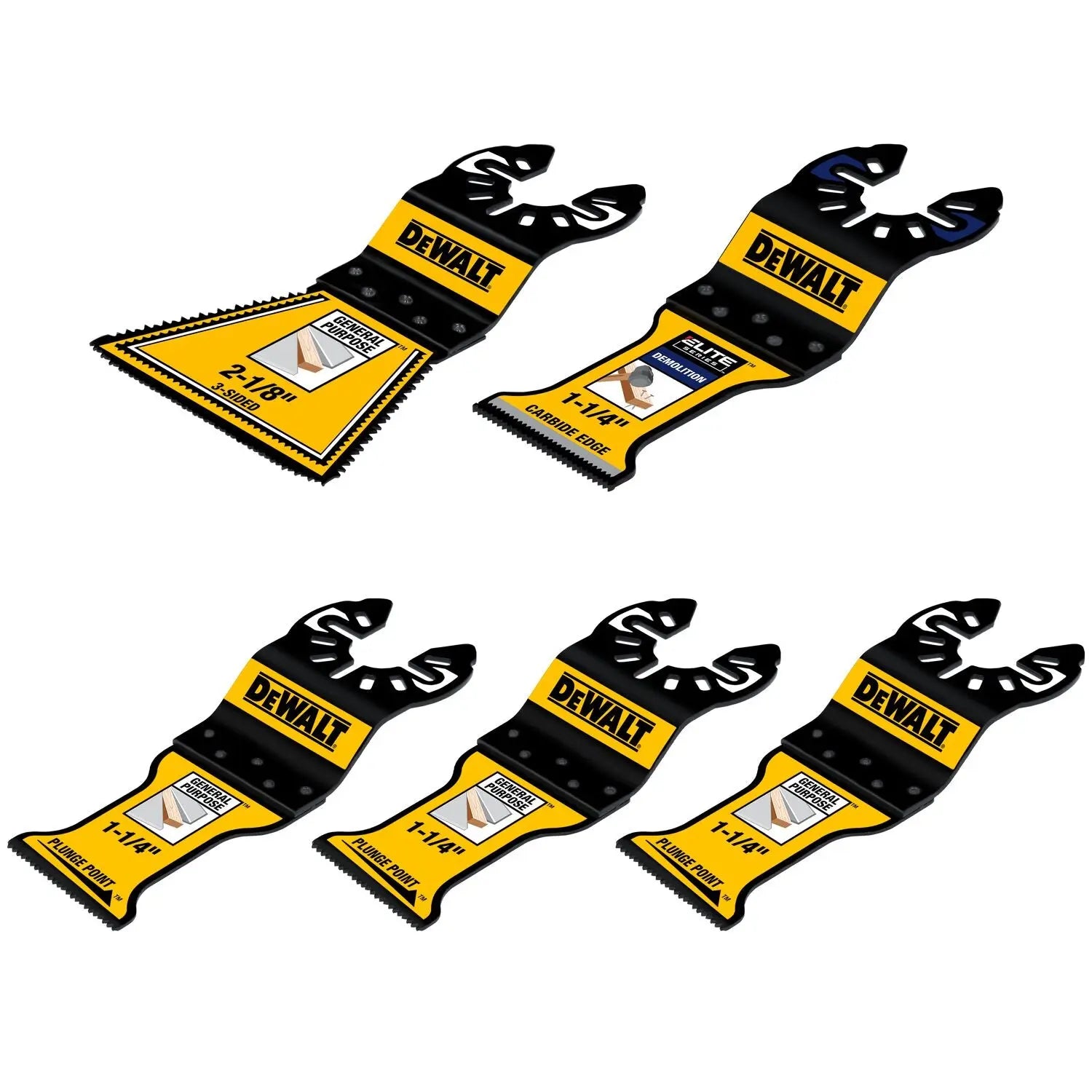 DEWALT DWA425RSET-1-1/4 In Carbide Oscillating Tool Blade For General Purpose Cutting (5 Pack) - Wise Line Tools