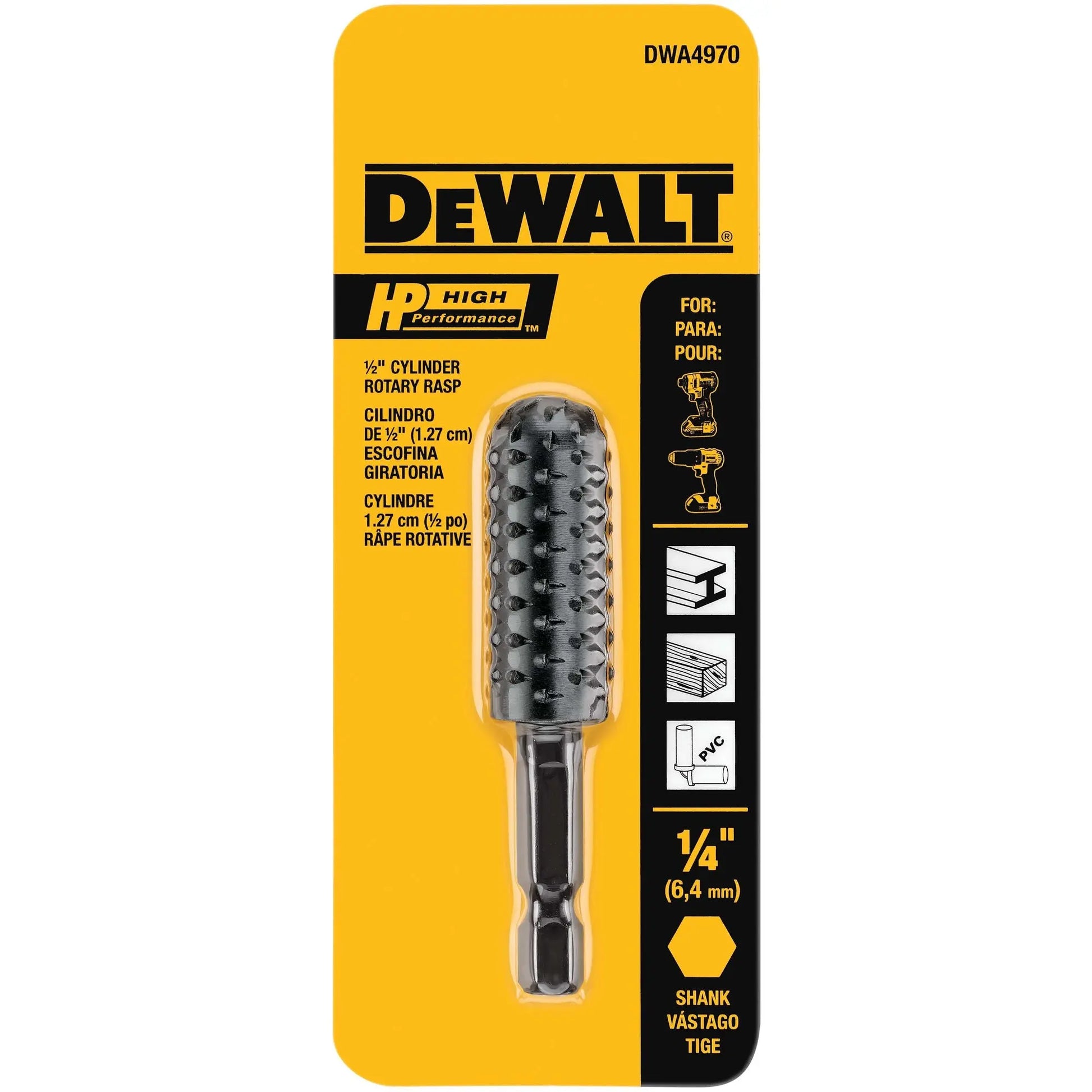 DEWALT DWA4970 – DEWALT Steel 1/2" Hp Cylinder Rotary Rasp File DEWALT