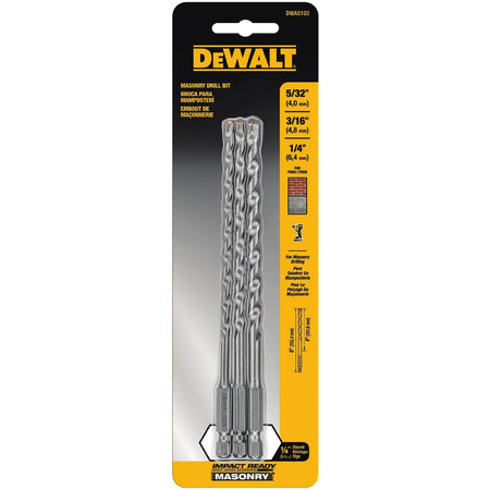 DEWALT DWA5103-Masonry Drill Bit Set, Impact Ready, 3-Piece DEWALT