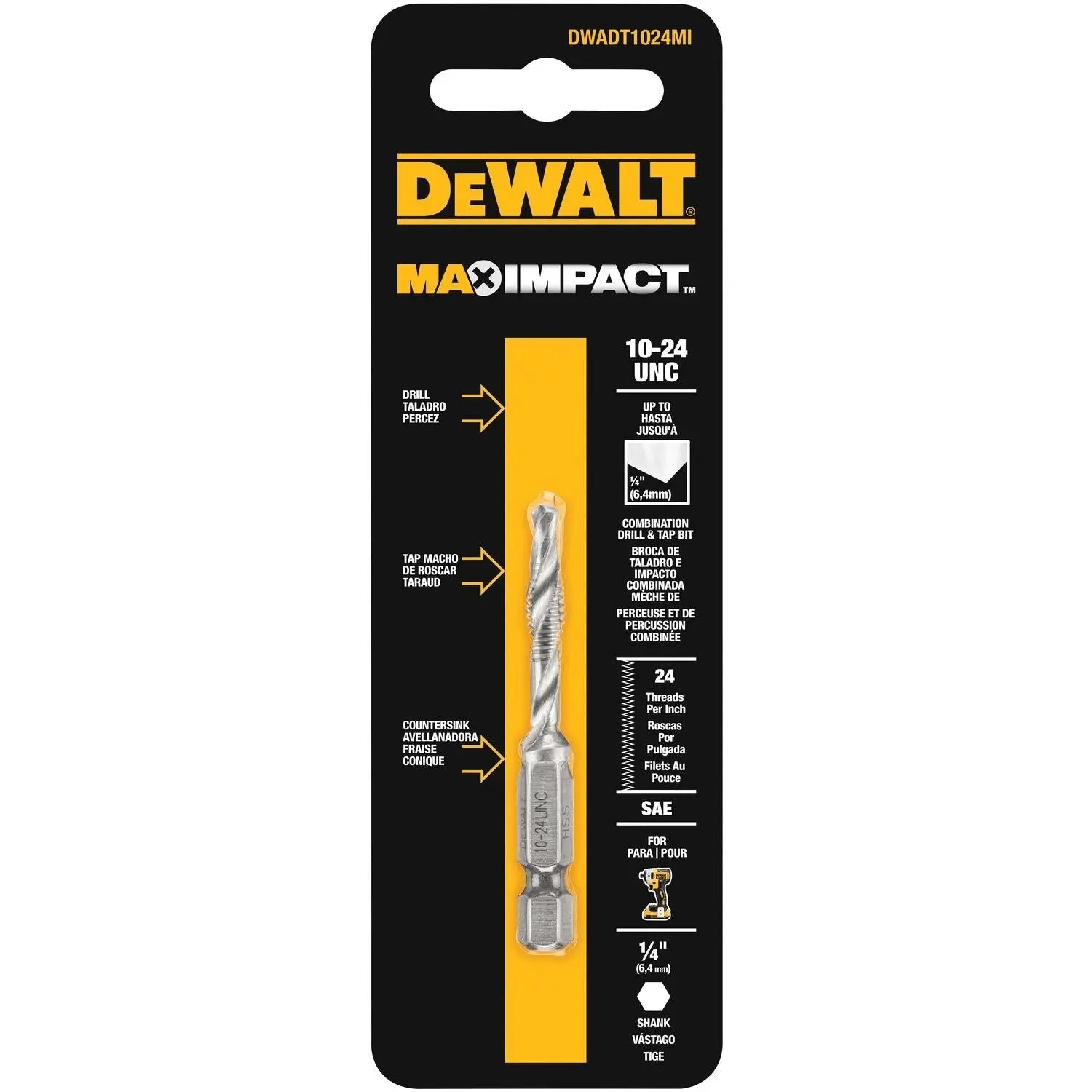 DEWALT DWADT1024-Unc Drill Tap, 10"-24" - Wise Line Tools