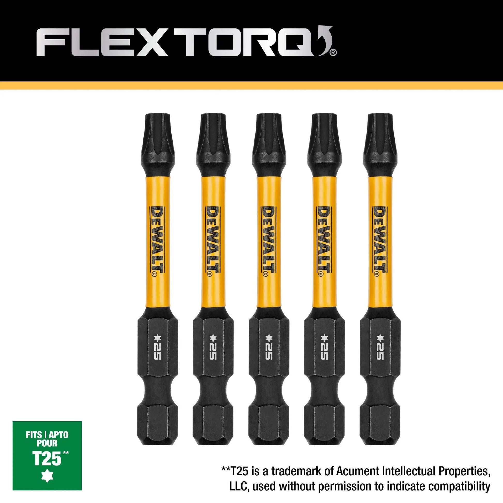 DEWALT DWAF2TX25IR5 – DEWALT 2.25In Torx T25 Flextorq 5Pk DEWALT