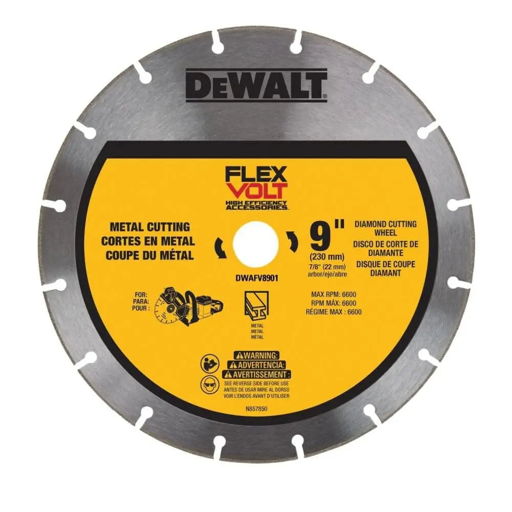 DEWALT DWAFV8901 - DEWALT FLEXVOLT 9 In Diamond Blade with 7/8 in Arbor (1 Pack) - Wise Line Tools