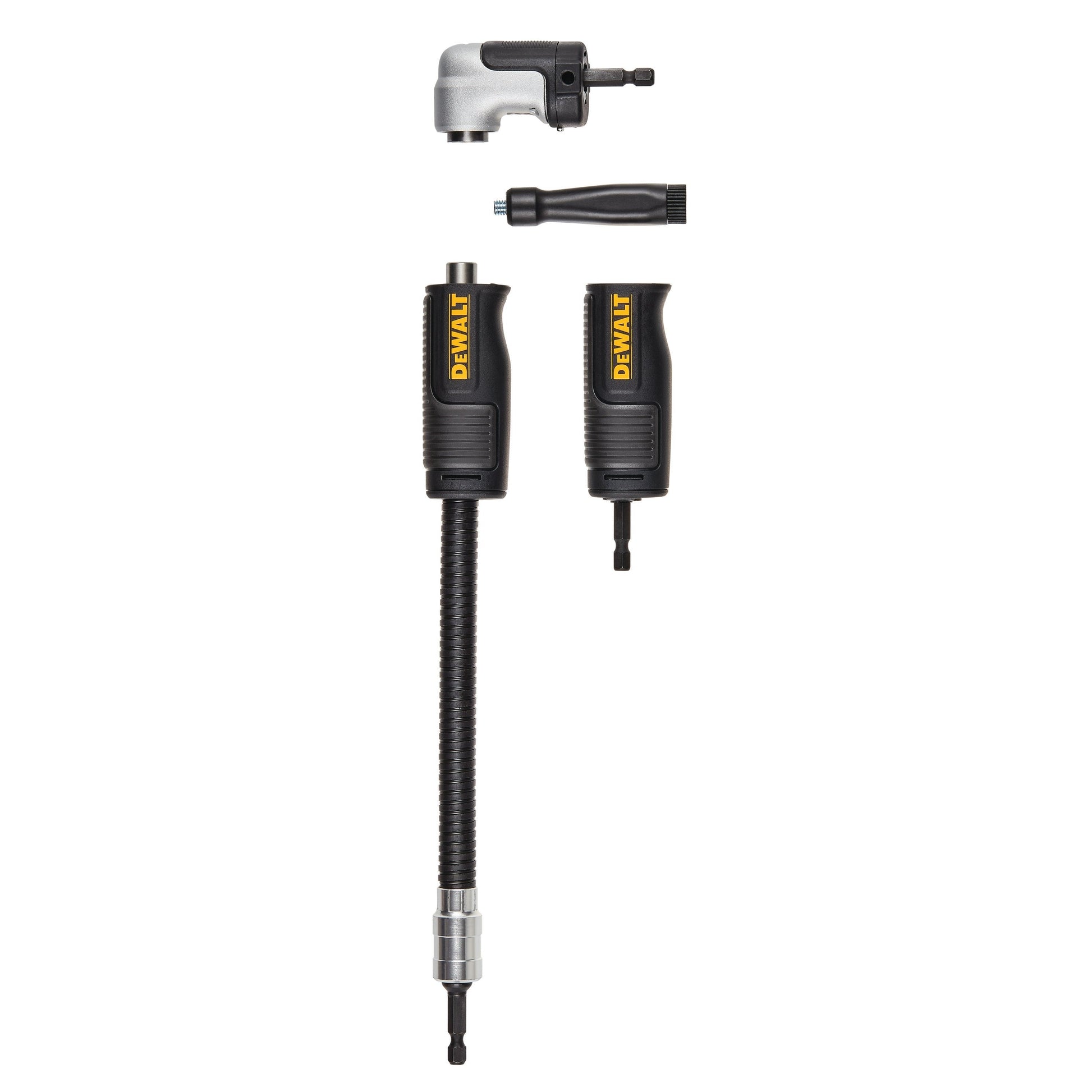 DEWALT DWAMRASETFT-FLEXTORQ Right Angle Drill Adaptor, FLEXTORQ, 4-In-1 System, Compact, Straight Flexible Shaft, 12-Inch - Wise Line Tools