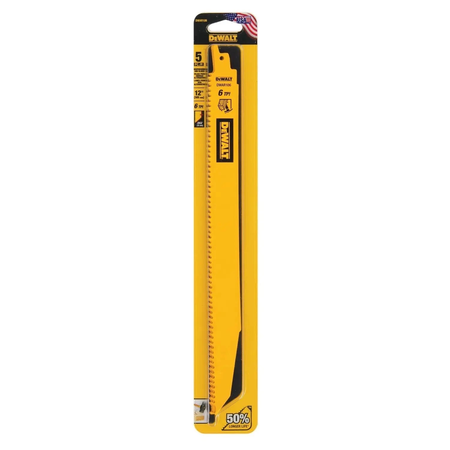 DEWALT DWAR106-12In 6Tpi 106 - 5Pk - Wise Line Tools