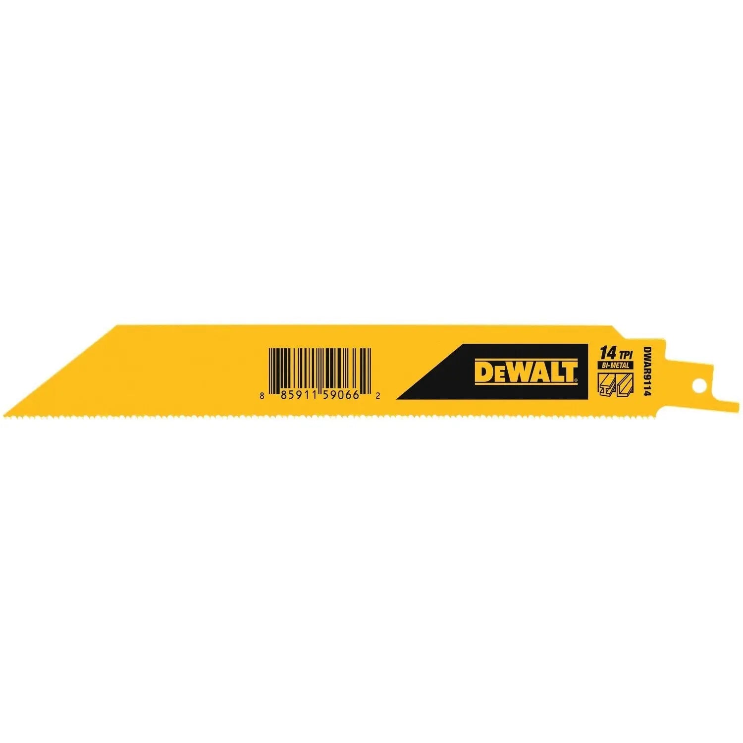DEWALT DWAR9114-9 In Bi-Metal Reciprocating Saw Blade 14 TPI (5 Pack) DEWALT