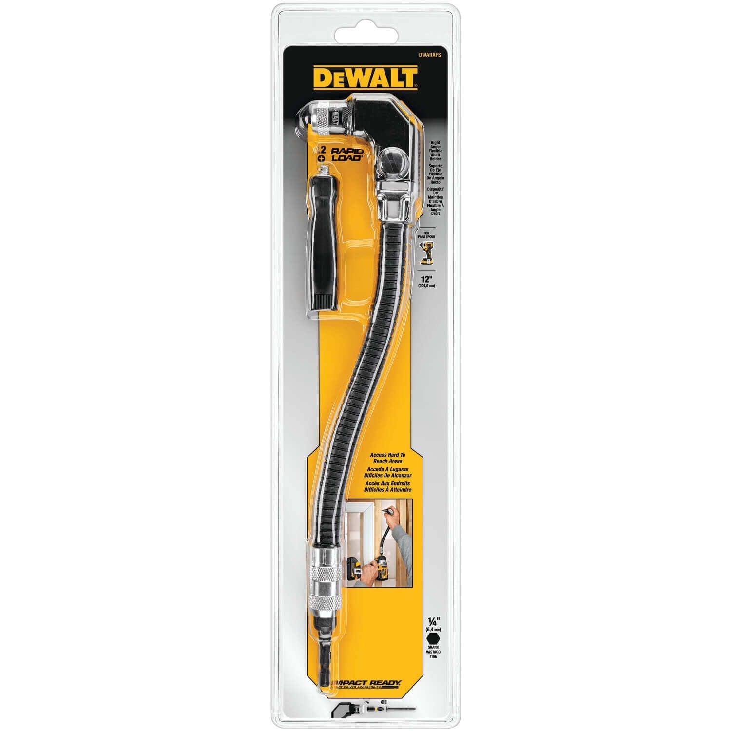 DEWALT DWARAFS-Right Angle Attachment, Flex Shaft, Drill Attachment, 12-Inch - Wise Line Tools