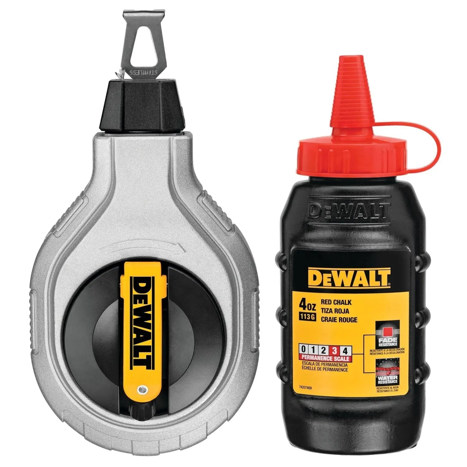DEWALT DWHT47408-6:1 Chalk Reel 100 Ft W/Red - Wise Line Tools