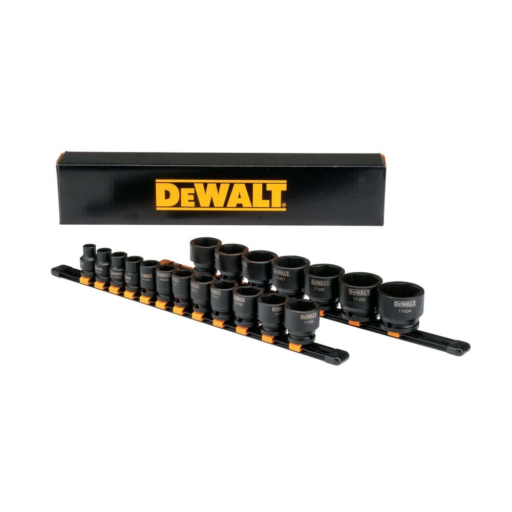 DEWALT DWMT19240-Impact Socket Set, 19-Piece, 1/2" Drive SAE - Wise Line Tools