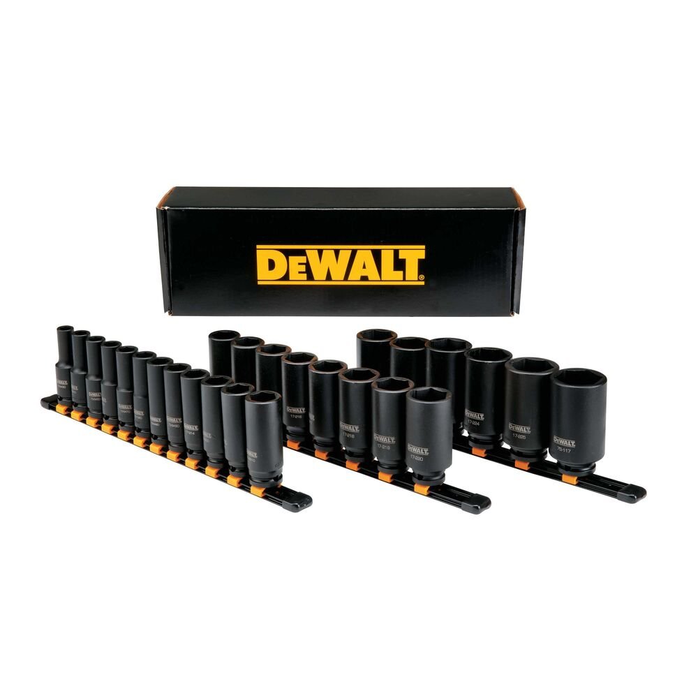 DEWALT DWMT19242-Deep Impact Socket Set, 26-Piece, 1/2" Drive Metric - Wise Line Tools