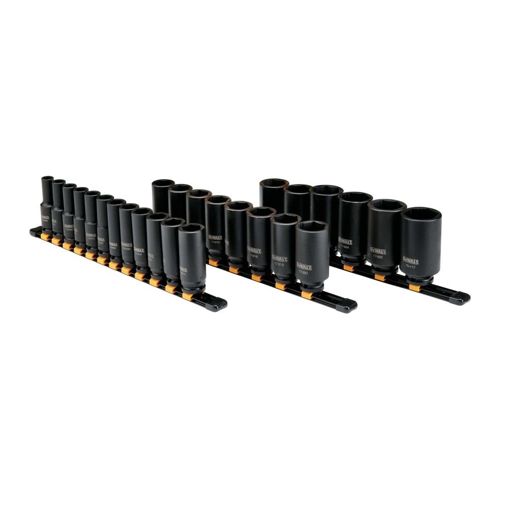 DEWALT DWMT19242-Deep Impact Socket Set, 26-Piece, 1/2" Drive Metric - Wise Line Tools