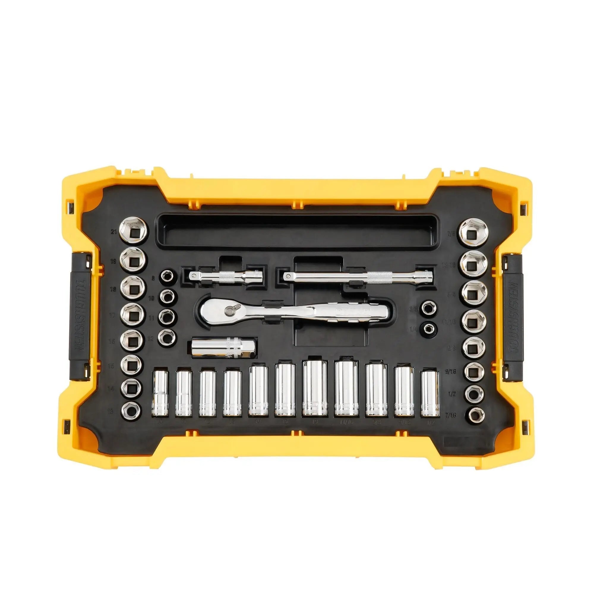 DEWALT DWMT45402-131 pc. 1/4 in. and 3/8 in. Mechanic Tool Set with ToughSystem 2.0 Tray and Lid - Wise Line Tools