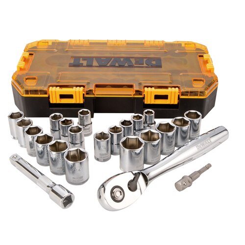 DEWALT DWMT73813-Drive Socket Set, SAE/Metric, 1/2-Inch, 23-Piece - Wise Line Tools