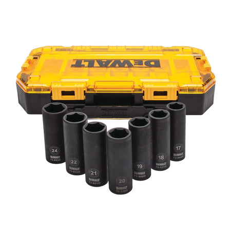 DEWALT DWMT74737-Deep Impact Socket Set, 7-Piece, 1/2" Drive Metric