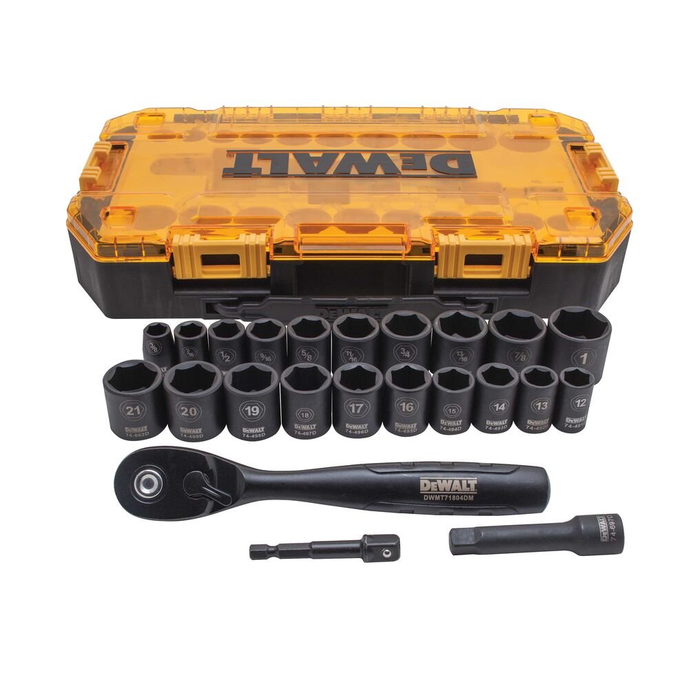 DEWALT DWMT74738-Impact Socket Set, 23-Piece, 3/8" Drive Metric/SAE - Wise Line Tools