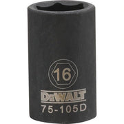 DEWALT DWMT75105OSP-6 Point 1/2" Drive Impact Socket 16Mm - Wise Line Tools