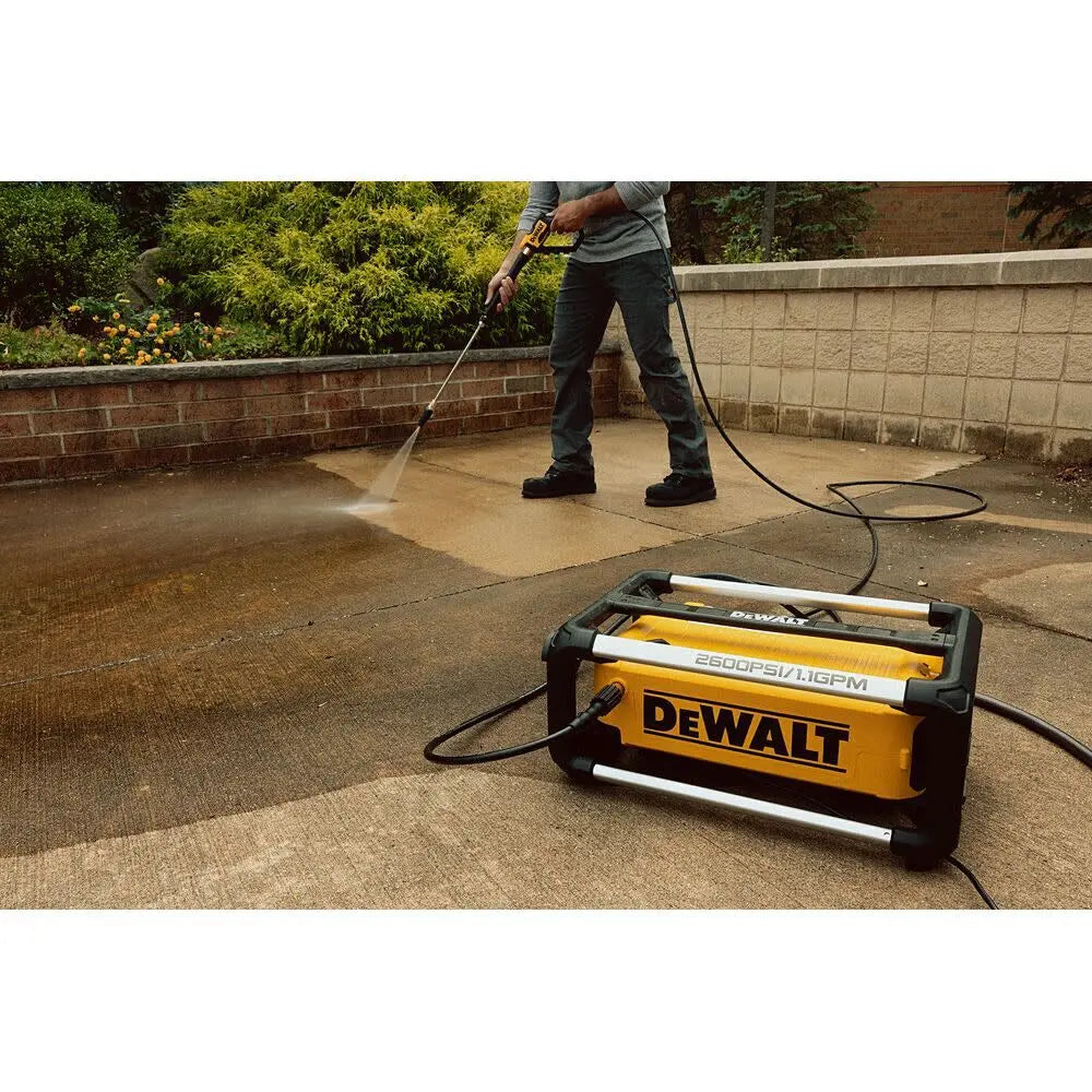DWPW2600 - DEWALT 2600 PSI 1.1 GPM Electric Cold Water Pressure Washer with 4 Spray Nozzles - Wise Line Tools