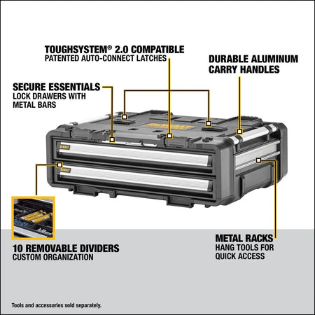 DEWALT DWST08520 TOUGHSYSTEM® 2.0 DXL™ 30 in. 2 Drawers DEWALT